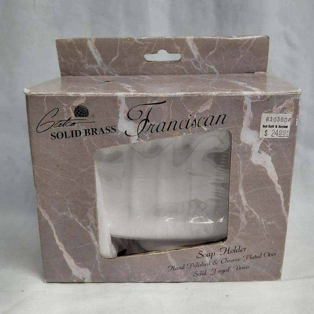 Vintage Gatco Franciscan Soap Holder Chrome Over Solid Brass New In Box NOS